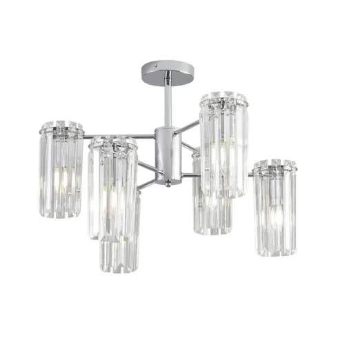 Люстра потолочная хрустальная Favla 8348/6C Lumion прозрачная на 6 ламп, основание хром в стиле классический фото 5