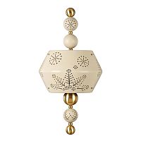 Бра Karelia 5444/1WA Odeon Light бежевый на 2 лампы, основание латунь в стиле современный арт-деко восточный эклектика 