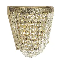 Бра хрустальный Favola E 2.10.501 G Arti Lampadari без плафона прозрачный 1 лампа, основание золотое в стиле классика 