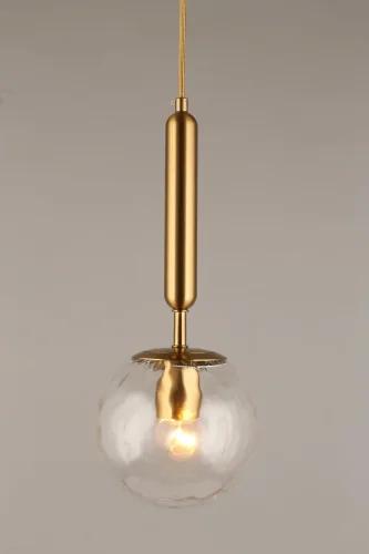 Светильник подвесной Lora APL.728.06.01 Aployt прозрачный 1 лампа, основание латунь в стиле современный лофт шар фото 4