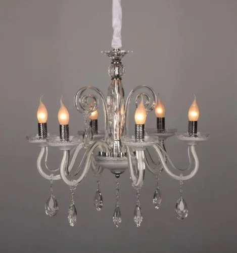 Люстра подвесная Salerno OML-34403-06 Omnilux без плафона на 6 ламп, основание белое в стиле классический фото 2 Люстра подвесная Salerno OML-34403-06 Omnilux без плафона на 6 ламп, основание белое в стиле классический фото 2