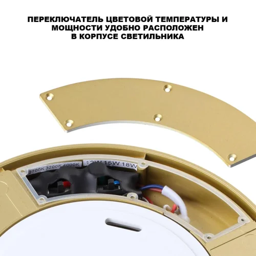 Потолочный светильник ЛЕД уличный Опал (Opal) 359732 Novotech уличный IP65 матовый золото на 1 лампу, плафон белый в стиле современный минимализм хай-тек лофт ЛЕД фото 5