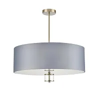 Люстра на штанге Damona 8108/7C Lumion серая на 7 ламп, основание латунь в стиле классический 