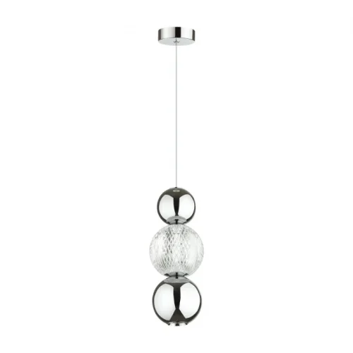 Светильник подвесной LED Crystal 5007/7LA Odeon Light прозрачный на 1 лампу, основание хром в стиле современный шар
