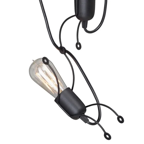 Светильник подвесной V4744-1/2S Vitaluce без плафона 2 лампы, основание чёрное в стиле лофт  фото 2