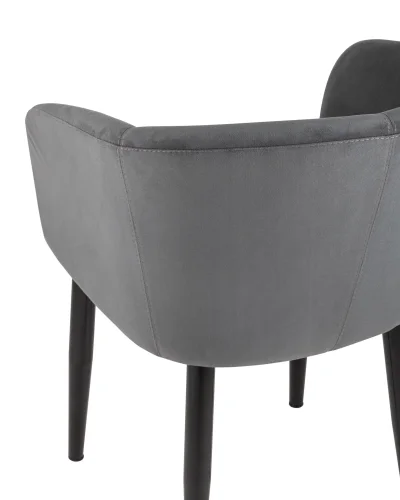 Кресло Ральф велюр тёмно-серый УТ000004923 Stool Group, серый/велюр, ножки/металл/чёрный, размеры - ****580*600 фото 7