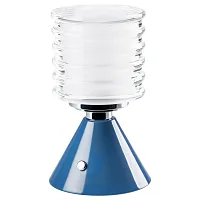 Настольная лампа LED переносная Alfa 745915 Lightstar прозрачная 1 лампа, основание голубое синее металл в стиле хай-тек современный 