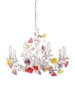 Люстра подвесная Fiori di rose 185.8 Lucia Tucci без плафона на 8 ламп, основание белое разноцветное в стиле флористика прованс 