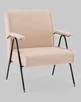 Кресло Эндино рогожка бежевый УТ000041562 Stool Group, бежевый/рогожка, ножки/металл/чёрный, размеры - *****мм