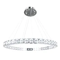 Светильник подвесной LED Tiffany 10204/1000 Chrome LOFT IT прозрачный 1 лампа, основание хром в стиле современный кольца