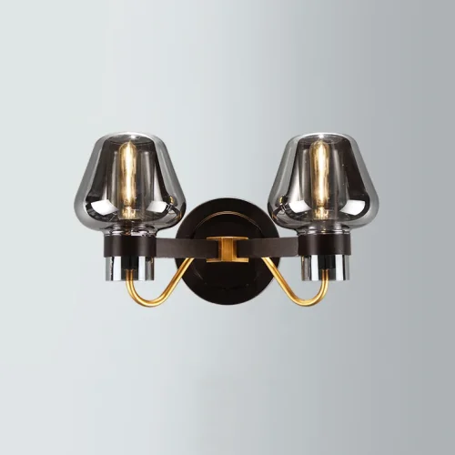 Бра MONTALEMBERT SCONCE BY Studios Черный, Дымчатый 185389-26 ImperiumLoft серый на 1 лампу, основание золотое в стиле современный скандинавский 