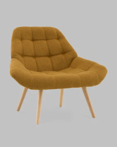 Кресло Олби Квадро горчичный УТ000040100 Stool Group, горчичный/шенилл, ножки/массив гевеи/бежевый, размеры - *830****мм