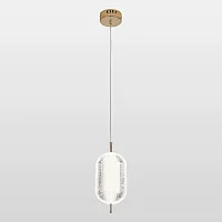 Светильник подвесной LED Duval LSP-7143 Lussole прозрачный 1 лампа, основание золотое в стиле хай-тек современный 
