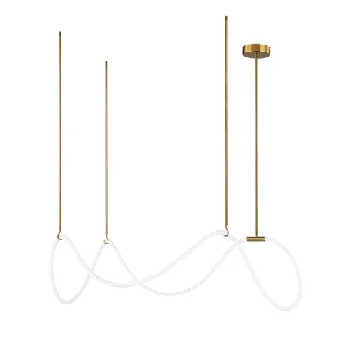 Светильник подвесной LED Thread 10388P/C Brass LOFT IT белый на 1 лампу, основание бронзовое в стиле современный хай-тек минимализм гибкий неон фото 6
