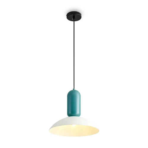 Светильник подвесной Lotus FR5551PL-01WG Freya разноцветный белый на 1 лампу, основание чёрное в стиле джапанди современный мемфис фото 5