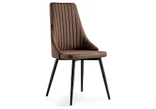Деревянный стул Нараян velutto 23 / черный 462158 Woodville, коричневый/велюр, ножки/металл/чёрный, размеры - ****470*540