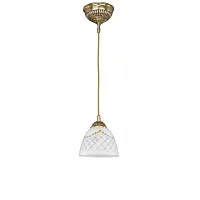 Светильник подвесной L 7152/14 Reccagni Angelo белый 1 лампа, основание золотое в стиле классический 