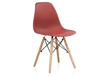 Пластиковый стул Eames PC-015 bordeaux 11896 Woodville, бордовый/, ножки/массив бука дерево/натуральный, размеры - ****460*520