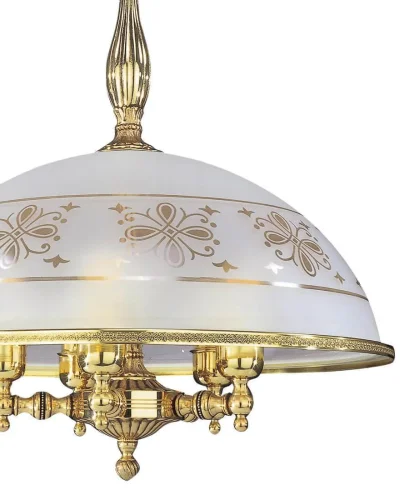 Люстра подвесная  L 6102/48 Reccagni Angelo белая прозрачная на 5 ламп, основание золотое в стиле классический  фото 3