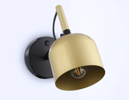 Бра с выключателем TR97102 Ambrella light золотой на 1 лампа, основание чёрное в стиле современный лофт  фото 3