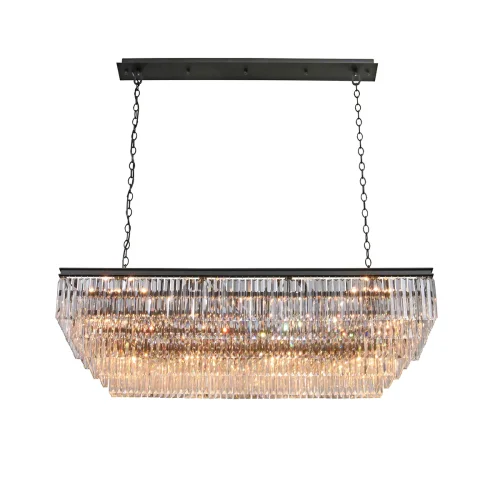 Люстра подвесная V5852-1/30 Vitaluce прозрачная на 30 ламп, основание чёрное в стиле современный классический фото 2