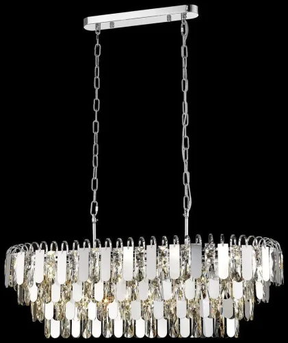 Люстра подвесная хрустальная Crescentia WE105.12.103 Wertmark прозрачная на 12 ламп, основание хром в стиле современный 