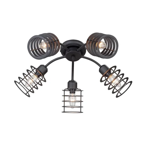 Люстра потолочная V4916-1/5PL Vitaluce без плафона на 5 ламп, основание чёрное в стиле лофт 