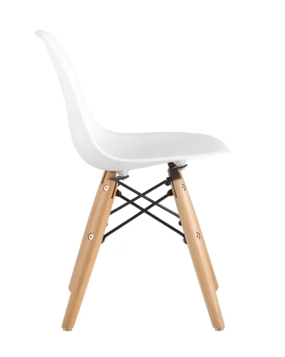 Стул EAMES SMALL, белый, дер. ножки УТ000001305 Stool Group, белый/пластик, ножки/дерево/коричневый, размеры - ****310*380 фото 2