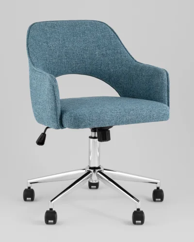 Кресло офисное Кларк, рогожка, синий УТ000039441 Stool Group, синий/рогожка, ножки/металл/хром, размеры - *880***540*590