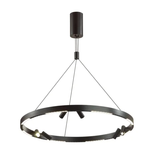 Светильник подвесной LED Beveren 6683/103L Odeon Light чёрный на 1 лампу, основание чёрное в стиле современный с пультом фото 3