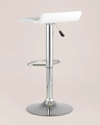 Стул барный hi-tec NEW, белый NP УТ000037630 Stool Group, белый/экокожа, ножки//хром, размеры - 630*830***395*395 фото 3