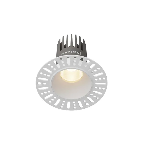 Светильник точечный LED Dip DL119-10W-3K-TRS-W Maytoni белый на 1 лампу, основание белое в стиле современный хай-тек круглый для затирки