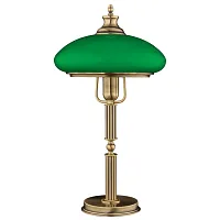 Настольная лампа Sorrento New SOR-LG-1(P)GR Kutek зелёная 1 лампа, основание бронзовое металл в стиле американский 