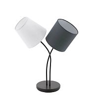 Настольная лампа ALMEIDA 95194 Eglo серая белая 2 лампы, основание чёрное металл в стиле современный 