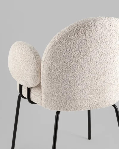 Кресло Nina M, жемчужный УТ000039031 Stool Group, белый/букле, ножки/металл/, размеры - *****мм фото 6
