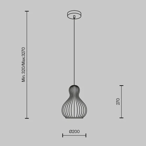 Светильник подвесной Roots MOD192PL-01W Maytoni бежевый 1 лампа, основание чёрное в стиле кантри современный  фото 3