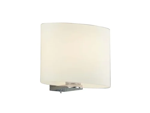 Бра с выключателем 14361/A opal glass Newport белый на 1 лампу, основание хром в стиле американский современный 