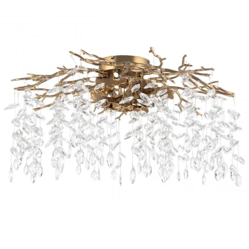 Люстра потолочная Милано-3 23312.850.7.G9.B IB Артемилано прозрачная на 7 ламп, основание бронзовое в стиле флористика современный ветви