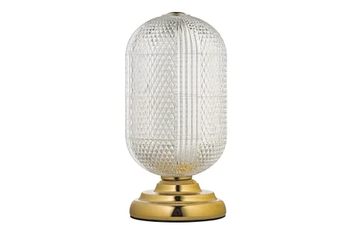 Настольная лампа LED Candels L 4.T1 G Arti Lampadari прозрачная 1 лампа, основание золотое металл в стиле современный 