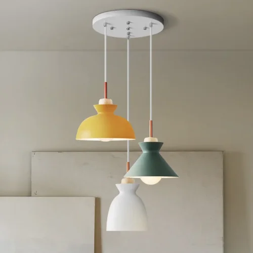 Светильник подвесной OMG TRIO F Round 179802-26 ImperiumLoft серый на 3 лампы, основание белое в стиле скандинавский современный фото 6