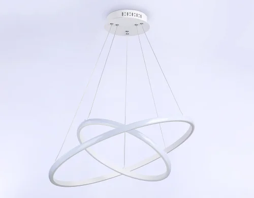 Светильник подвесной LED FL40811 Ambrella light белый 1 лампа, основание белое в стиле хай-тек современный кольца фото 3