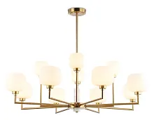 Люстра на штанге LH53019 Ambrella light белая на 12 ламп, основание латунь в стиле классический 