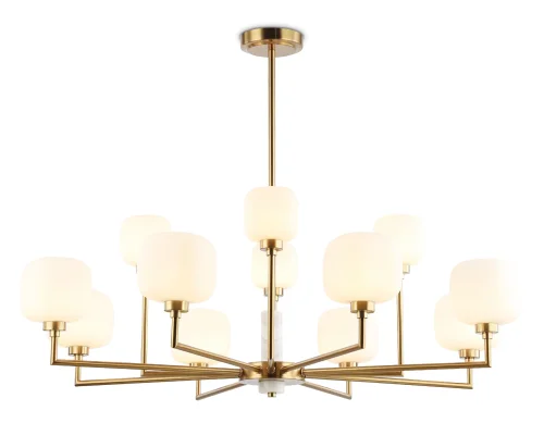 Люстра на штанге LH53019 Ambrella light белая на 12 ламп, основание латунь в стиле классический 
