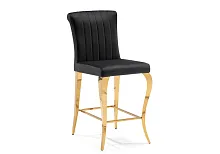 Полубарный стул Joan black / gold 15388 Woodville, чёрный/велюр, ножки/металл/золотой, размеры - ****470*640