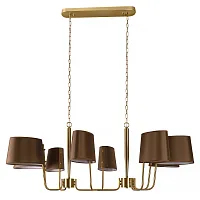 Люстра подвесная Хилтон / Hilton 10527/8 Brass LOFT IT коричневая на 8 ламп, основание латунь в стиле современный американский 
