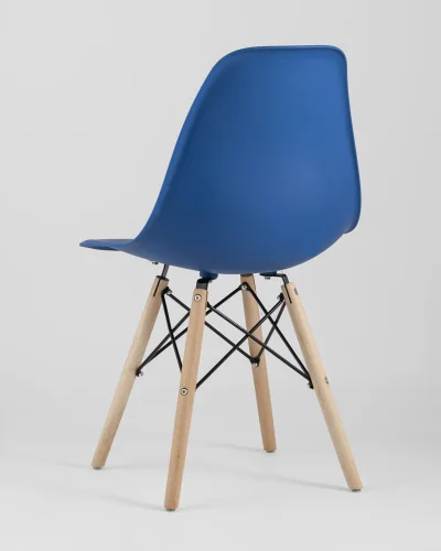 Стул EAMES, синий 4шт. (набор) УТ000037610 Stool Group, /, ножки/массив бука/бежевый, размеры - *815***460*530 фото 6