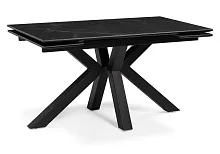 Керамический стол Бронхольм 140(200)х80х77 черный мрамор / черный 532397 Woodville столешница мрамор черный из керамика