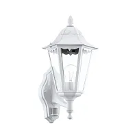 Настенный светильник 93447 NAVEDO Eglo уличный IP44 белый 1 лампа, плафон прозрачный в стиле кантри классический E27
