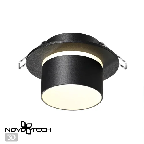 Светильник точечный Lirio 370715 Novotech чёрный белый 1 лампа, основание чёрное в стиле хай-тек современный  фото 4