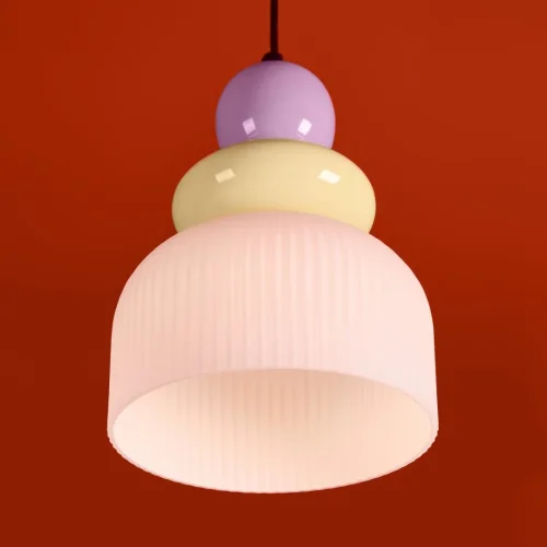 Светильник подвесной Alzare FR5595PL-01B Freya разноцветный белый на 1 лампу, основание чёрное в стиле современный мемфис фото 9 Светильник подвесной Alzare FR5595PL-01B Freya разноцветный белый на 1 лампу, основание чёрное в стиле современный мемфис фото 9